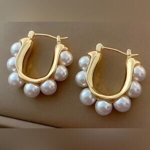 Pearl Hoop Earrings